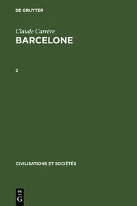 Claude Carrère: Barcelone ‒ Centre économique à l'époque des difficultés, 1380–1462. 2_cover