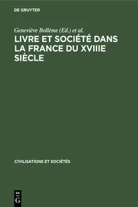 Livre et société dans la France du XVIIIe siècle_cover