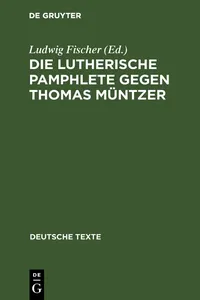 Die Lutherische Pamphlete gegen Thomas Müntzer_cover