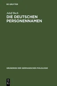 Die deutschen Personennamen_cover