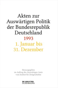 Akten zur Auswärtigen Politik der Bundesrepublik Deutschland 1993_cover