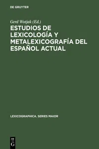 Estudios de lexicología y metalexicografía del español actual_cover