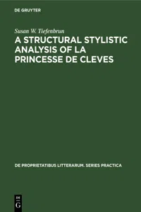 A structural stylistic analysis of La princesse de Cleves_cover