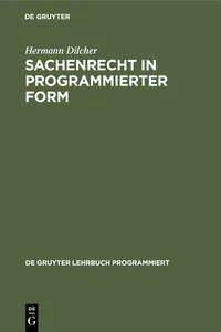 Sachenrecht in programmierter Form_cover