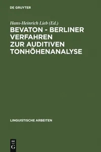 BEVATON - Berliner Verfahren zur auditiven Tonhöhenanalyse_cover