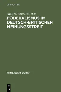 Föderalismus im deutsch-britischen Meinungsstreit_cover