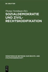 Sozialdemokratie und Zivilrechtskodifikation_cover