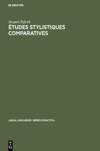 Études stylistiques comparatives_cover