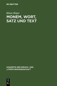 Monem, Wort, Satz und Text_cover