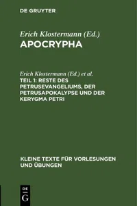 Reste des Petrusevangeliums, der Petrusapokalypse und der Kerygma Petri_cover