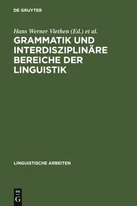 Grammatik und interdisziplinäre Bereiche der Linguistik_cover