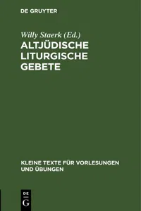 Altjüdische liturgische Gebete_cover