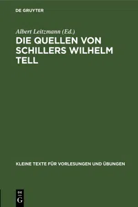 Die Quellen von Schillers Wilhelm Tell_cover