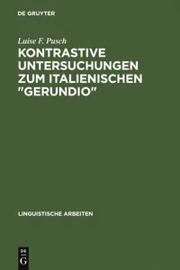 Kontrastive Untersuchungen zum italienischen "gerundio"_cover