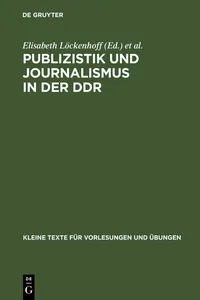 Publizistik und Journalismus in der DDR_cover