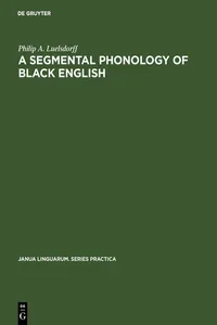 A segmental phonology of black English_cover