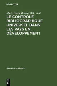 Le contrôle bibliographique universel dans les pays en développement_cover