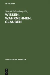 Wissen, Wahrnehmen, Glauben_cover