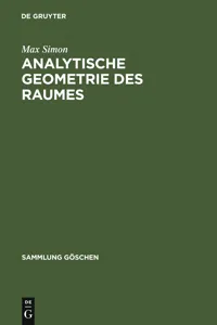 Analytische Geometrie des Raumes_cover