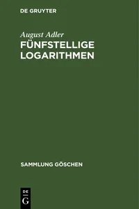 Fünfstellige Logarithmen_cover