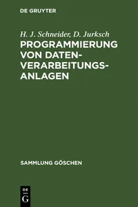 Programmierung von Datenverarbeitungsanlagen_cover