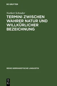 Termini zwischen wahrer Natur und willkürlicher Bezeichnung_cover