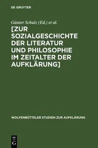 Zur Sozialgeschichte der Literatur und Philosophie im Zeitalter der Aufklärung_cover