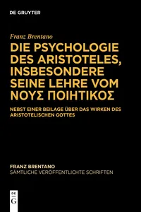 Die Psychologie des Aristoteles, insbesondere seine Lehre vom ΝΟΥΣ ΠΟΙΗΤΙΚΟΣ_cover