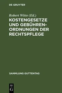 Kostengesetze und Gebührenordnungen der Rechtspflege_cover