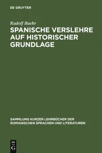 Spanische Verslehre auf historischer Grundlage_cover