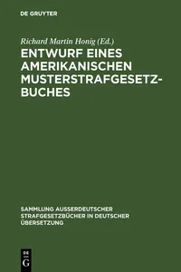 Entwurf eines amerikanischen Musterstrafgesetzbuches_cover