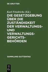 Die Gesetzgebung über die Zuständigkeit der Verwaltungs- und Verwaltungsgerichtsbehörden_cover