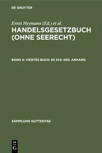 Viertes Buch: §§ 343–460. Anhang_cover