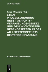 Strafprozessordnung nebst Gerichtsverfassungsgesetz und den wichtigsten Nebengesetzen in der ab 1. September 1935 geltenden Fassung_cover