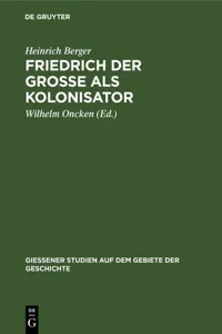 Friedrich der Grosse als Kolonisator_cover