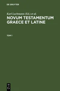 Novum Testamentum Graece et Latine. Tom 1_cover