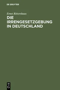 Die Irrengesetzgebung in Deutschland_cover