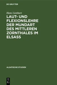 Laut- und Flexionslehre der Mundart des mittleren Zornthales im Elsass_cover