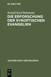 Die Erforschung der synoptischen Evangelien_cover