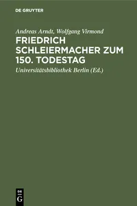 Friedrich Schleiermacher zum 150. Todestag_cover