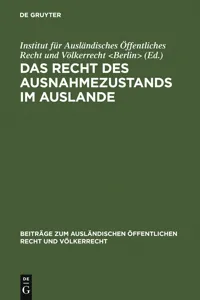 Das Recht des Ausnahmezustands im Auslande_cover