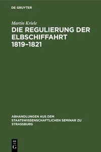 Die Regulierung der Elbschiffahrt 1819–1821_cover