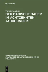 Der badische Bauer im achtzehnten Jahrhundert_cover