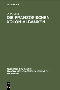 Die französischen Kolonialbanken_cover