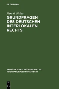 Grundfragen des deutschen interlokalen Rechts_cover