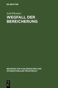 Wegfall der Bereicherung_cover