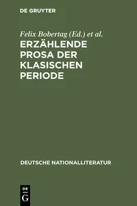 Erzählende Prosa der klasischen Periode_cover