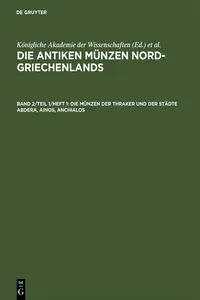 Die Münzen der Thraker und der Städte Abdera, Ainos, Anchialos_cover