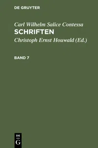 Carl Wilhelm Salice Contessa: Schriften. Band 7_cover