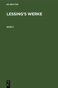 G. E. Lessing: Lessing's Werke. Band 9_cover